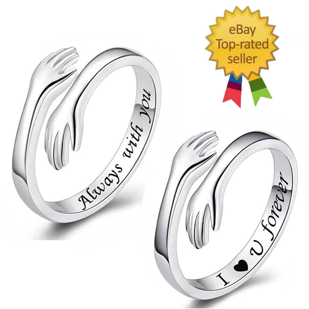 Embrace Warmth with Our Adjustable 925 Sterling Silver Filled Protective Hands Ring