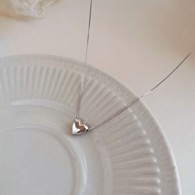Stunning 925 Sterling Silver Heart Pendant Necklace - Perfect Gift for Women and Girls