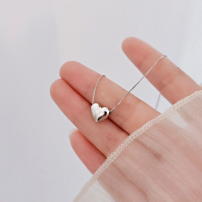 Stunning 925 Sterling Silver Heart Pendant Necklace - Perfect Gift for Women and Girls