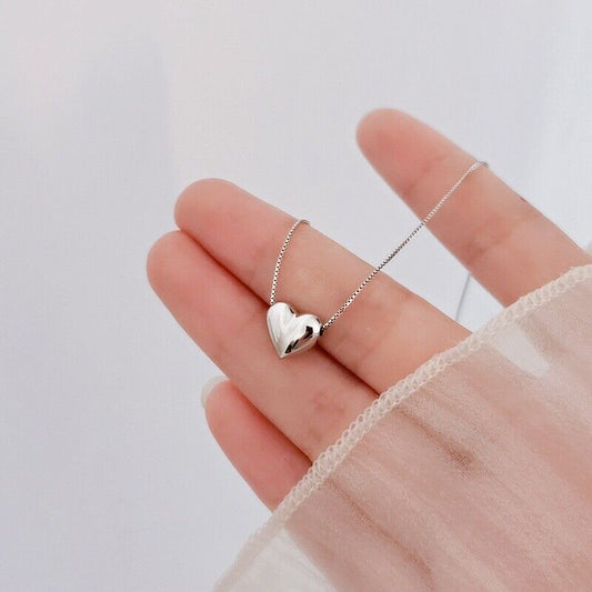 Stunning 925 Sterling Silver Heart Pendant Necklace - Perfect Gift for Women and Girls