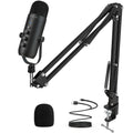 Haomuren StreamCast Pro™ USB Podcast Microphone Kit – Cardioid Studio Mic with Boom Arm
