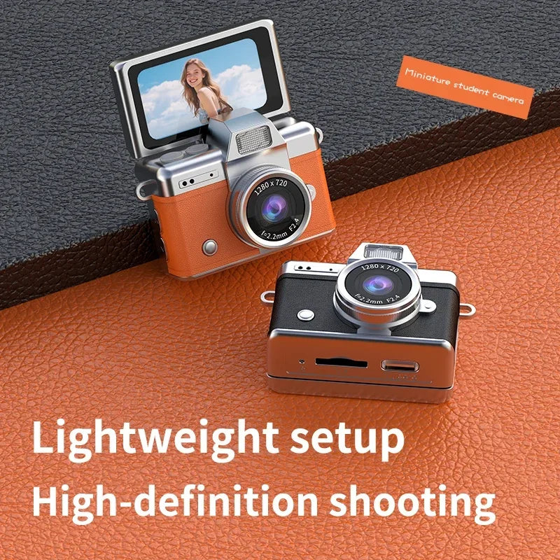 Portable Mini Retro Camera with HD Flip Screen & Keychain